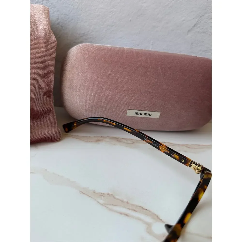 NEW Miu Miu MU01XV Regard Oval Havana Eyeglasses Frames